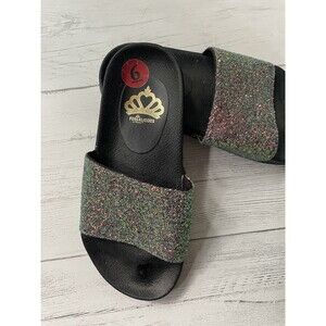 Fergalicious By Fergie Glitter Top Band Slide Sandals Size 6